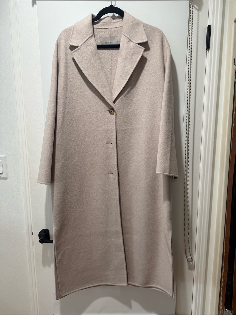 Hudson Jeans Light Beige Wool-Blend Coat